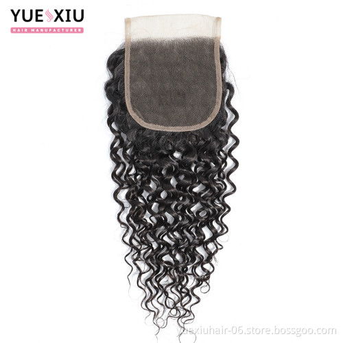 virgin hair bundles with lace closure jerry curly hair bundles with 4x4 Swill Lace Closure cuticle aligend hair vendors